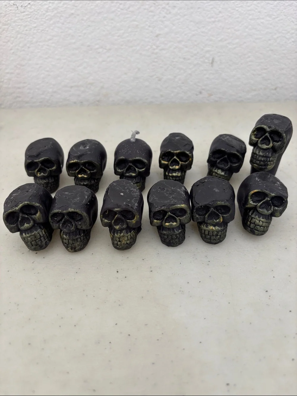 Small Black Wax Skull Halloween Decor Magic